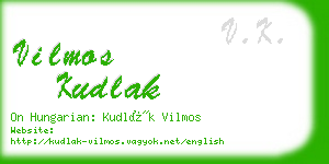 vilmos kudlak business card